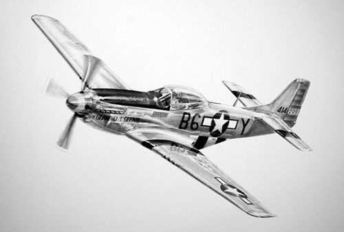 aviation art P51 Mustang