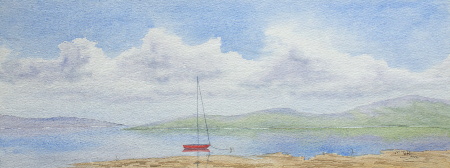 watercolour painting, boat
