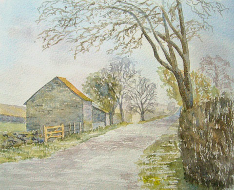 watercolour painting of Roman Road