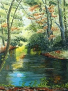 watercolour stream reflections
