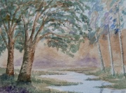 watercolour painting, trees