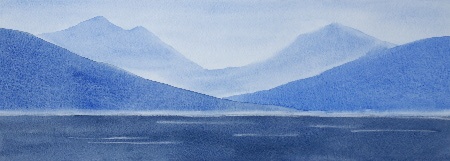 watercolour painting, Blue Mountains