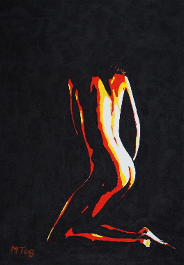nude painting, silouhette