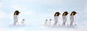 penguins in watercolour